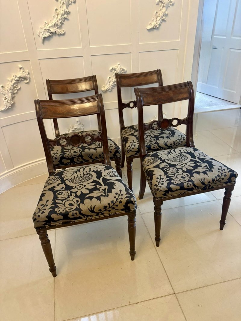 Antique Set of Four Regency Mahogany Dining Chairs - Image 2